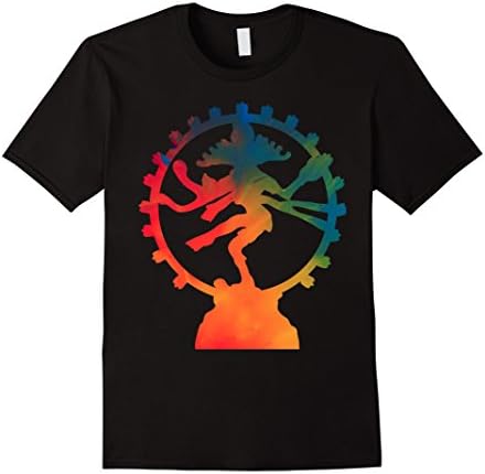 Men's Lord Shiva Nataraja Doing The Divine Tandava TShirt. Medium Black
