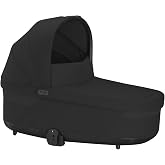 Cybex Cot S Lux Baby &amp; Newborn Carrycot - Lightweight - Moon Black | Baby Carrycot Attachment for Balios S Lux Stroller, Newborn Cot with Travel Canopy, Cozy &amp; Spacious, Convenient Carry Handle