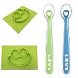 Fancy Small Silicone Suction Placemat For Toddler Baby wiih gift spoon random