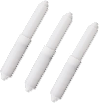 LAMXD 3 Pcs Plastic Toilet Paper Roller Spring Loaded White Adjustable