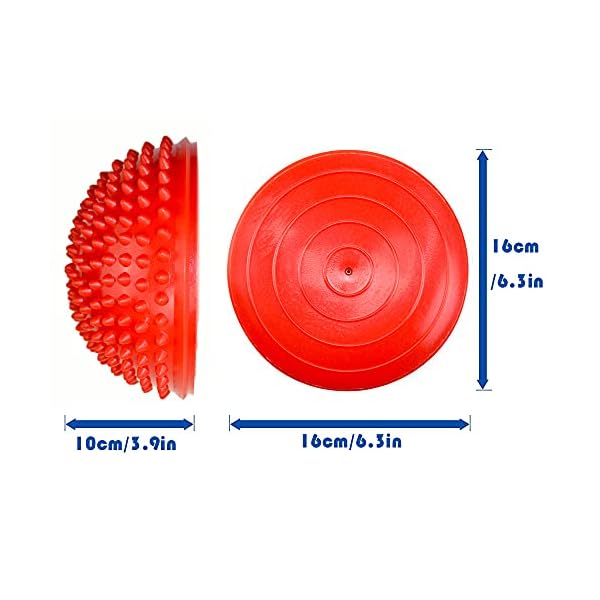 RANCER-Set-of-2-Hedgehog-Balance-Pods-Balancing-Exercise-Stability-Pods-PVC-Hemisphere-Balance-Training-Ball-for-Children-and-Adults-Indoor-Outdoor-Play-Sports-Foot-Massage-Balancing-Therapy RANCER Set of 2 Balance Pods Domes with Pump, Hedgehog Stability Training, Stepping Stone for Children and Adults Indoor…