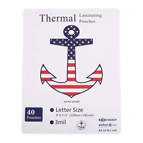 Laminating Pouches 8.5 X 11 inches, Clear Thermal Laminating Sheets, 3 Mil Thick, 40 Pack