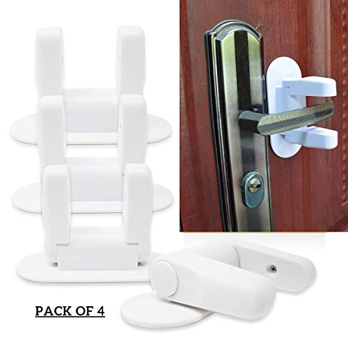 Baby Proofing Door Lever Locks - (Pack of 4) | Door Handle Child Safety Lock | Safety Door Locks for Kids â€¦