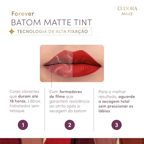 Eudora Make Forever Batom Líquido Nude Icônico Matte Tint 4ml