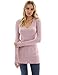 PattyBoutik Women V Neck Ribbed Tunic Knit Top (Pink Medium)