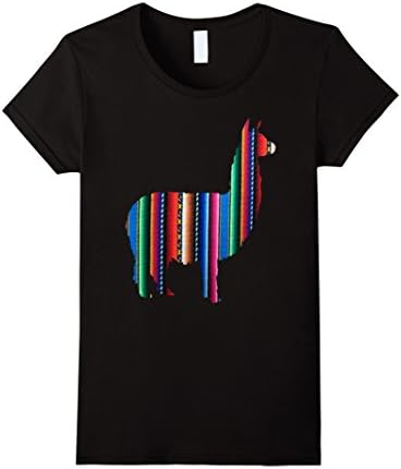 Women's Inca Textiles Llama T-Shirt Medium Black