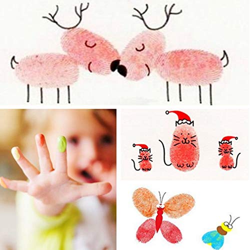 Yolyoo 15pcs Stamp Pads Colourful Craft Ink Pad Rainbow Finger Ink pad for DIY Rubber Stamps, Paper, Wood Fabric