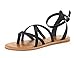 DREAM PAIRS Women's Slim Ankle Straps Flat Sandals