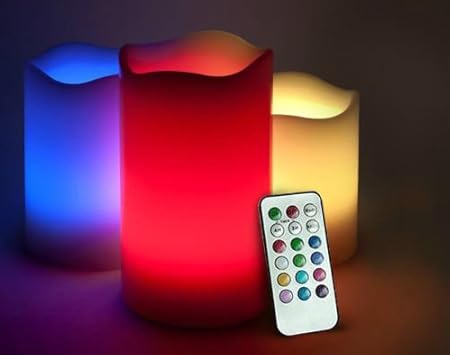 My Gifting Shop Led Flameless Candles (Multicolour) - Set of 3