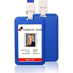 Vertical ID Card Badge Holder with Detachable