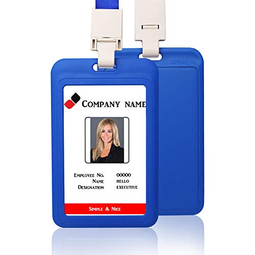 Vertical ID Card Badge Holder with Detachable