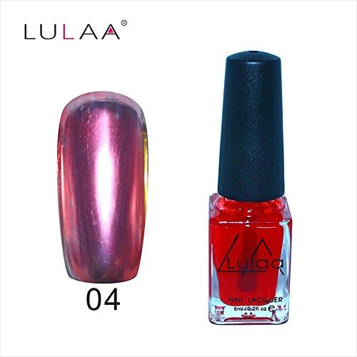 Nail Polish Gohome Mirror Effect Metal Multi-color Paint Topcoat Metal Nail Art Polish (wine red)