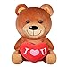 Toyvian Stuffed Animal Bear Plush Toy I Love You Gift Red Heart Soft Animal Doll for Kids Girlfriend Valentine's Day, 10 Inches, Brown