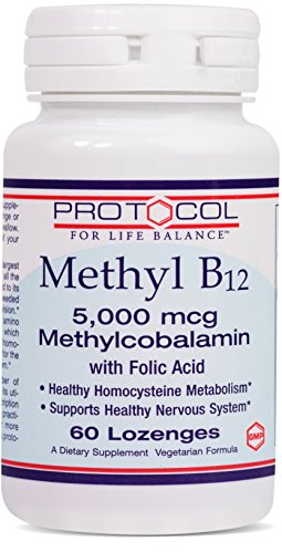 UPC 707359104969, Protocol For Life Balance - Methyl B12 5,000 mcg Methylcobalamin with Folic Acid - Supports Homocysteine Metabolism and Nervous System - 60 Lozenges