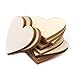 VORCOOL 50pcs 30mm Blank Heart Wood Slices Discs for DIY Crafts Embellishments (Wood Color)