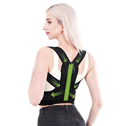 VOLOSA Back Brace Posture Corrector for Women and Men, Adjustable Upper Back Straightener Hunchback Corrector for Spine, Back, Neck, Clavicle and Shoulder, Improves Posture and Pain Relief (L)