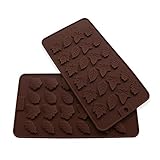Candy Making Molds, 2PCS YYP [24 Cavity Tree Leaf Shape Mold] Silicone Candy Molds for Home Baking - Reusable Silicone Baking Molds for Candy, Chocolate or More, Set of 2