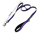 Wagtime Club Double Handle Dog Leash, 6ft Long Heavy Duty Dog Leash with Paded Traffic Handles for Extral Control and Training, Dual Handles Leads, Large Medium Small Dogs (Reflective Vibrant Purple)