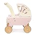 Le Toy Van Honeybake Collection Pink Wooden Sweet Dreams Pram Baby Doll Stroller Premium Wooden Toys for Kids Ages 3 Years & Up