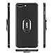 iPhone 8 Plus Silicone Case, iPhone 7 Plus Soft Case with Ring Stand for Men, WXY Flexible Thin Cover Slim Fit for Apple iPhone 8 Plus & 7 Plus 5.5'' Black
