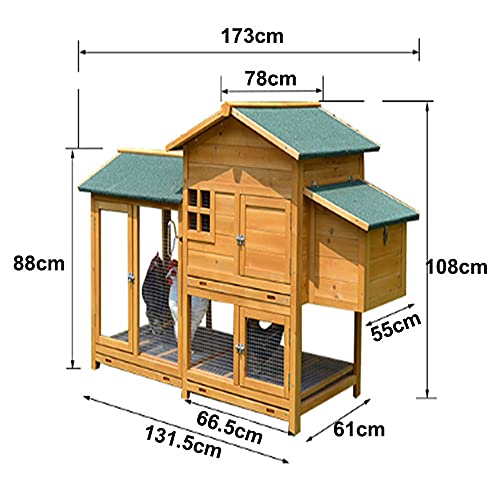 JHKGY Hühnerstall Hühnerstall Aus Holz, Hen House Geflügelarche Nach Hause, Kaninchen Hutch Käfig Henne Holz Haus Tier… – Bild 8