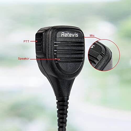 Retevis Walkie Talkie Remote Speaker Microphone 2 Pins Compatible with Walkie Talkie RT24 RT5R RT27 RT28 RT617 Baofeng UV-5R UV-5RE UV-82 BF-888S Kenwood TYT Walkie Talkies (1 Pcs)