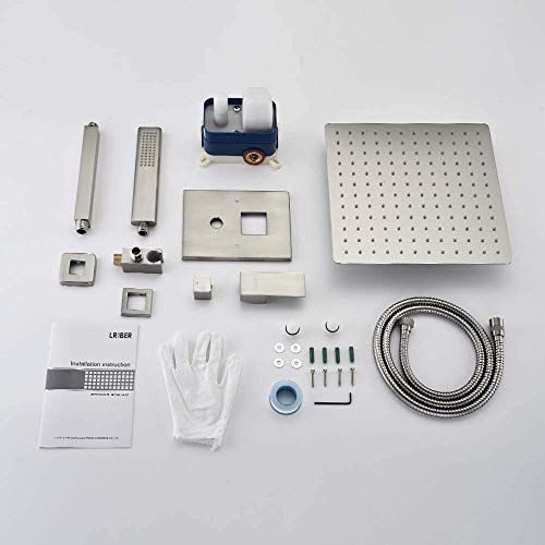 Iriber Ceiling Mount Rain Shower System with Shower Head and Handheld