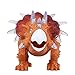 WomToy Walking Dinosaur Toys, Triceratops Dinosaur Toy Figure for Boys & Girls for Kids with Amazing Roar Sounds, Lights & Movement