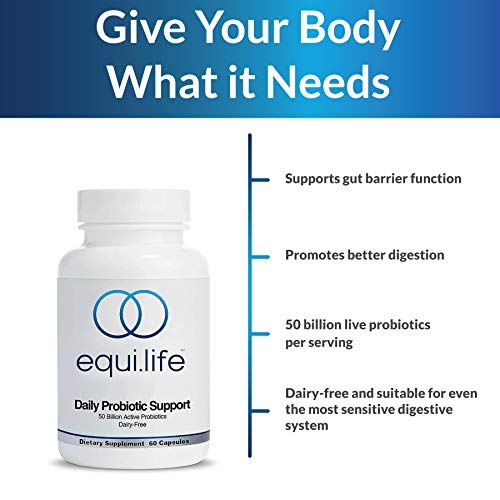 Equilife Daily Probiotic Support, DairyFree Probiotic Supplement, Supports Natural Energy