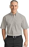Port Authority Men's Port Authority Short Sleeve Value Poplin Shirt. M Grey