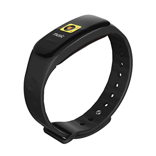 Fitness Tracker Watch,AMA(TM) New Version Waterproof Bluetooth Smart Sports Watch with Heart Rate Blood Oxygen Pressure Sleep Monitor Pedometer Calorie Counter Smart Band with Colorful Screen (Black)