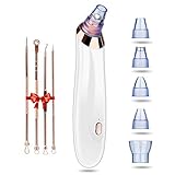 Blackhead Remover Pore Vacuum, BIGSWEET 5 in 1 Rechargeable Blackhead Vacuum Tools Kit with 3 Adjustable Strength, Electric Comedo Suction Device with 5 Blackhead Extractor for Women Men Face Nose
