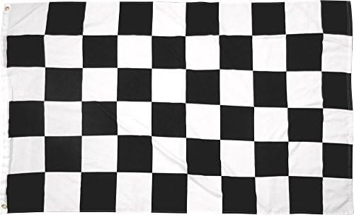 Set of 2 - Racing Outdoor Flag - Large 3' x 5', Weather-Resistant Polyester - Race Flags Nascar Theme Party Favor Decoration