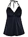 Hilor Women's Swimsuit V Neck Lace Swim Top Convertible Halter Tankini Flowy Swimwear