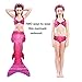 Familycrazy Mermaid Tail for Swimming Girls Swimsuit Princess Bikini Set Bathing Suit Swimmable Costume (No Monofin)