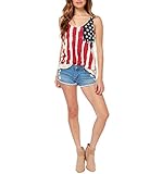 Meilaier Womens Casual Stars and Stripes Shirts Tank Tops Sleeveless T Shirts