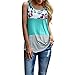 TOOPOOT Women Floral Print Lace Patchwork Tank Ladies Stripe T-shirts (XL, green)