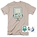 Adventure Time BMO Cartoon Network T Shirt & Exclusive Stickers (Small) Silver