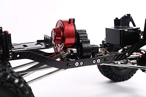 RZXYL 1/10 RC Car Full Alloy Assembled Reverse Transmission Case Gearbox for Axial SCX10(Upgraded Version Must use with Reverse Axle) (Black) - Thumbnail 4