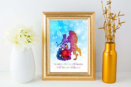 Uhomate-Princess-Belle-Beauty-and-The-Beast-Beauty-Beast-Home-Canvas-Prints-Wall-Art-Inspirational-Quotes-Wall-Decor-Living-Room-Bedroom-Bathroom-Artwork-C019-8X10