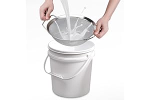 ZHUITU 3 Pack Fine Mesh Paint Strainer 60 Mesh Stainless Steel Paint Filter Emulsion Honey Funnel Filter Cover Fits 5 Gallon Paint Bucket Filter Tool Insert Strains