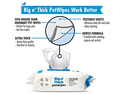 Petkin Petwipes – Big 'n Thick Extra Large Pet Wipes for Dogs and Cats – Cleans Face, Ears, Body and Eye Area – Super… - Image 5