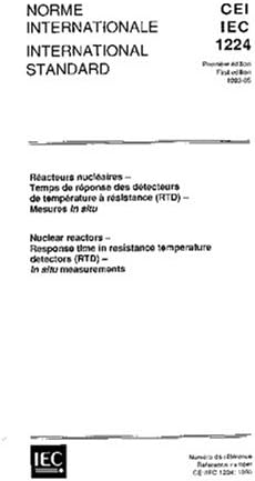 IEC 61224 Ed. 1.0 b:1993, Nuclear reactors - Response time in resistance temperature detectors (RTD) - In situ measurements