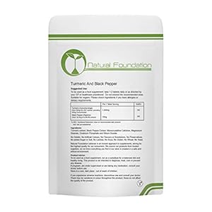 Turmeric and Black Pepper Tablets 1400mg 95% Curcumin 10mg Piperine Extract Inflammation Digestive Health & Joint Support | Natural Foundation Supplements (250 Tablets)