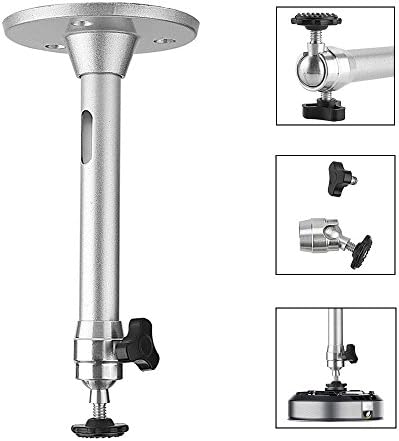 MyJell Universal Ceiling Wall Mount Projector Bracket Holder Aluminium 5KG Capacity For Mini Projector Camera (18cm, Silver)