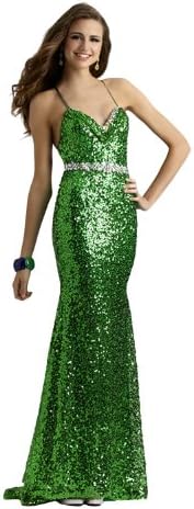 Long Sequin Fitted Spaghetti Strap Party, Formal and Prom Dress 2358
