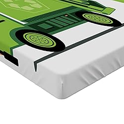 Ambesonne Garbage Truck Fitted Sheet Set, Trash