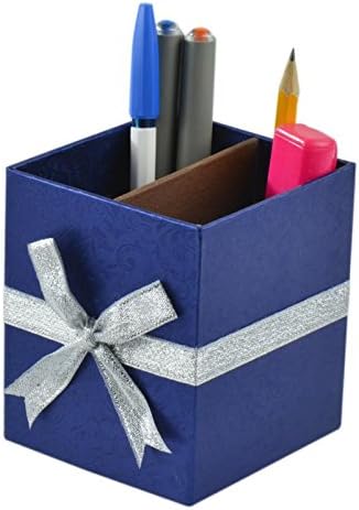 Bizkraft Multi-function Desk Stationery Organizer Storage Box Pen/Pencil,Cell phone, Business Name Cards, Remote Control Holder, Pen Holder (Blue)