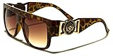 Kleo Flat Top Aviator Gold Buckle Hip Hop Rapper DJ Celebrity Sunglasses