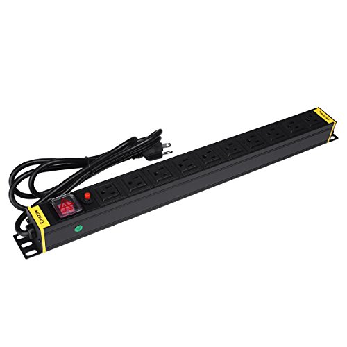image for Trenztek 10 Outlets PDU Power Distribution Unit , 22 Inch/ 15A/ 125V A